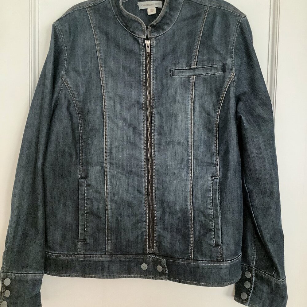 Coldwater Creek Women’s Full Zip Denim Jeans Jacket Size 14